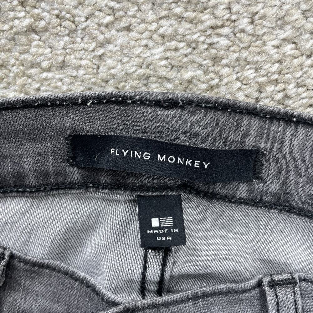 Flying Monkey Women Size 28 Skinny Jeans Distressed Fray Hems Gray 28" In 63-30 - Picture 4 of 9